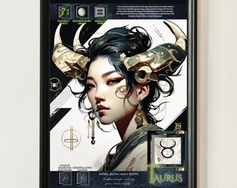 Taurus Anime Art Print: Zodiac Poster (Digital Download)