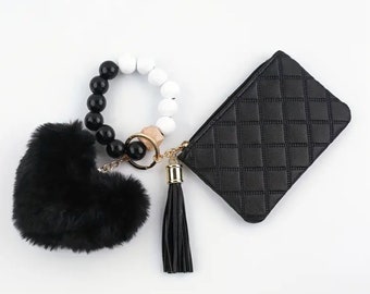 Cute Pom Pom Beaded Bracelet/Wallet