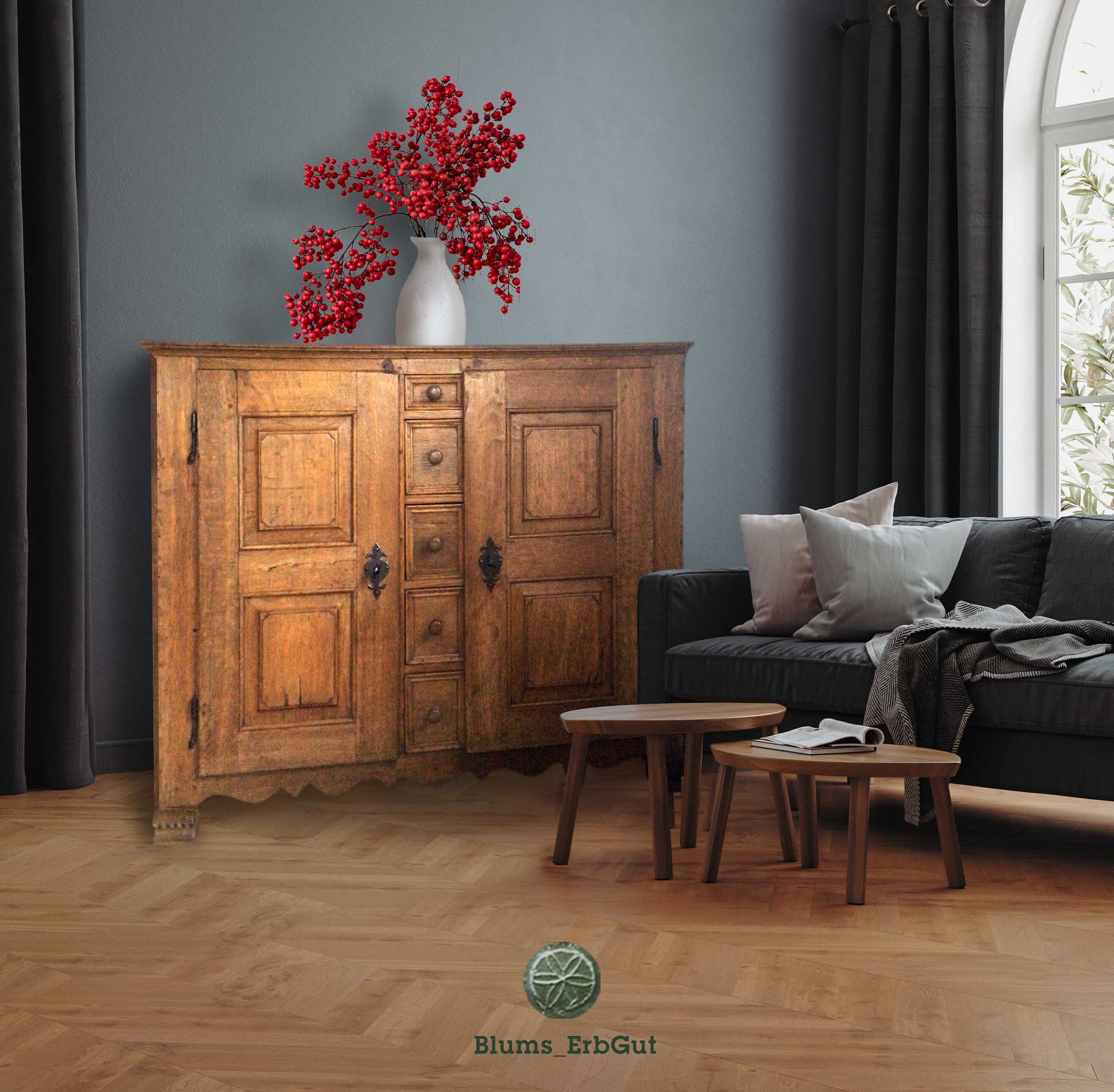 Antiker, halbhoher Schrank aus Eiche, um 1770, Milchschrank, Anrichte, Highboard, Sideboard