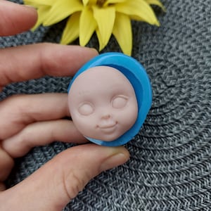 Silicone Mold Doll Face size 3х3,2 cm/1,18x1,25inch for polymer clay Chocolate Fondant Miniature face doll mold Silicone Mold cup decorating