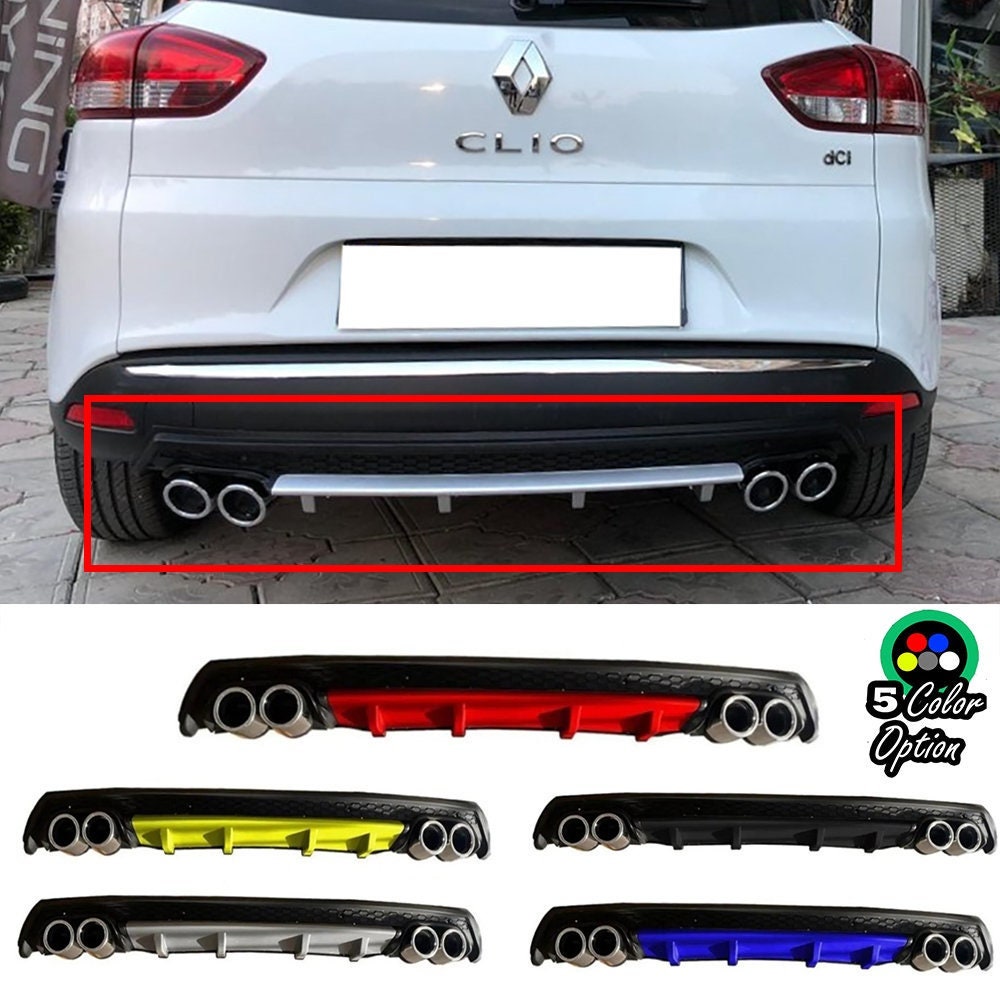 For Renault Clio MK4 Rear Diffuser Diffusor Black or Gray + Chrome Exhaust  View