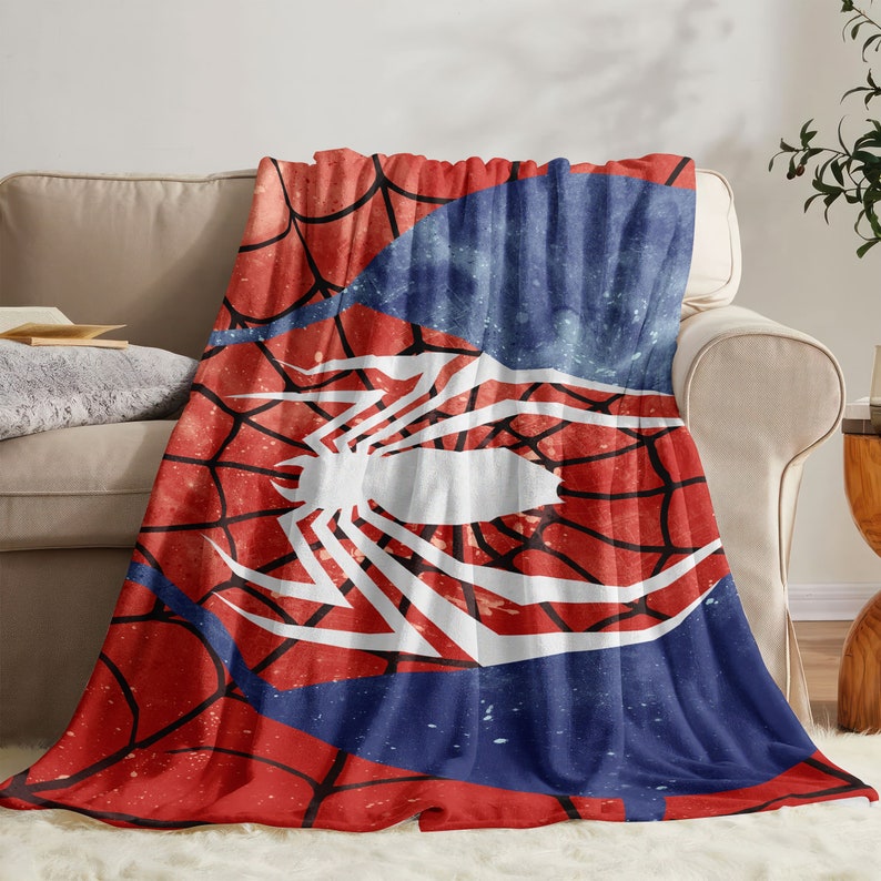 Marvel Spider-Man Baby Blanket - Super Soft, 30" X 40", Royal Blue & Red, Machine Washable