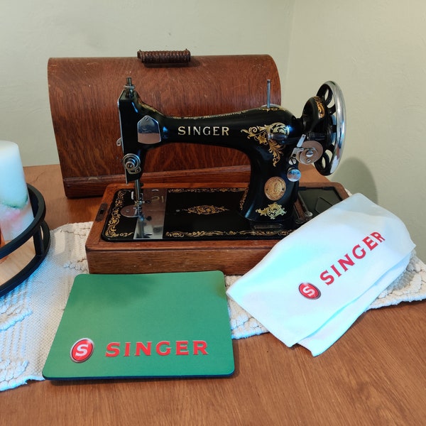 Singer Sewing Machine Custom Sewing Mat & Dust Cloth, Personalised Accessories Plate Cover Mat