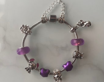 Bracelet à breloques violet Lilo et Stitch de Disney