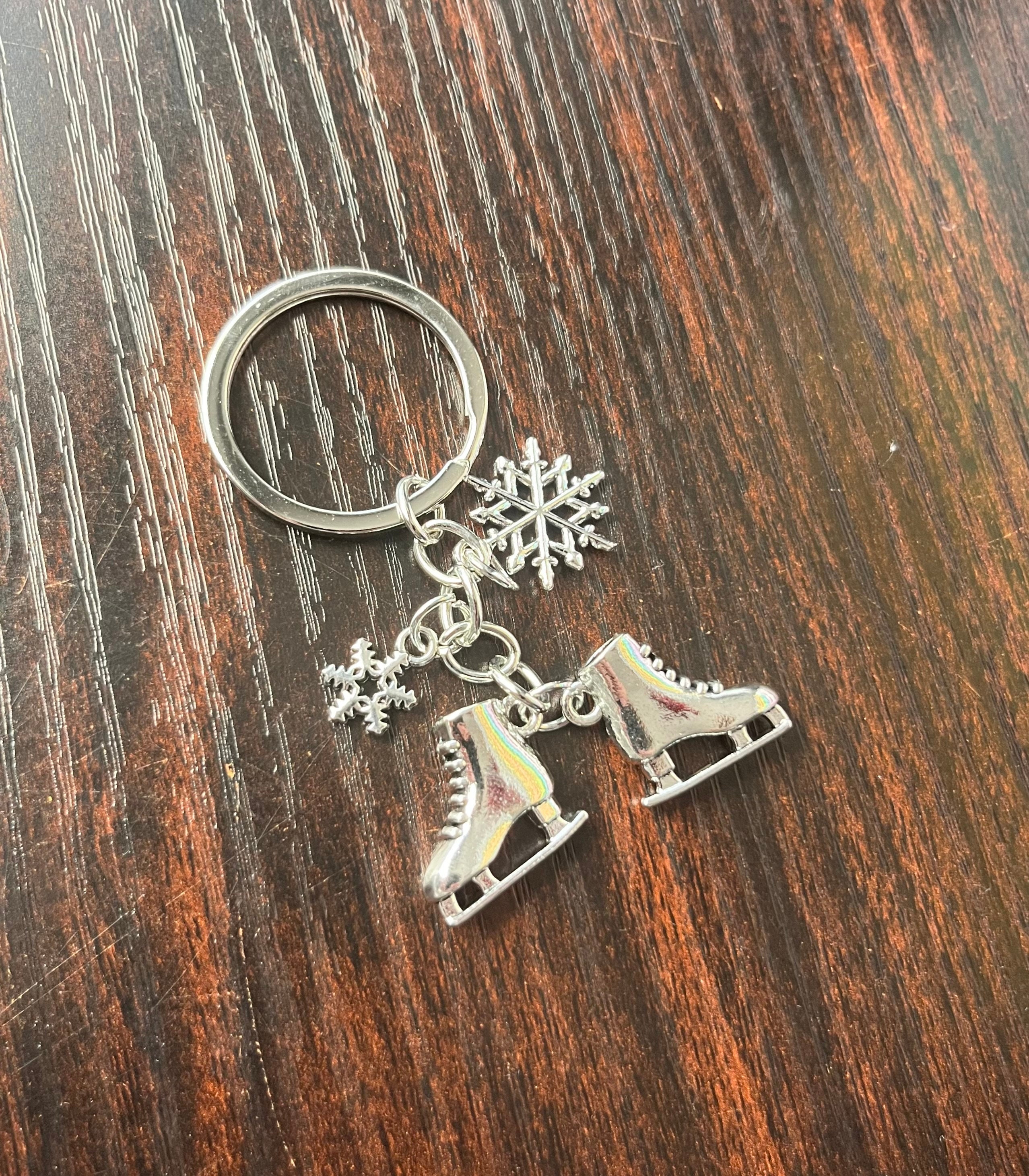Go Fgure Hand Stamped Keychan Wth Ce Skatng Boot Charm, Ce