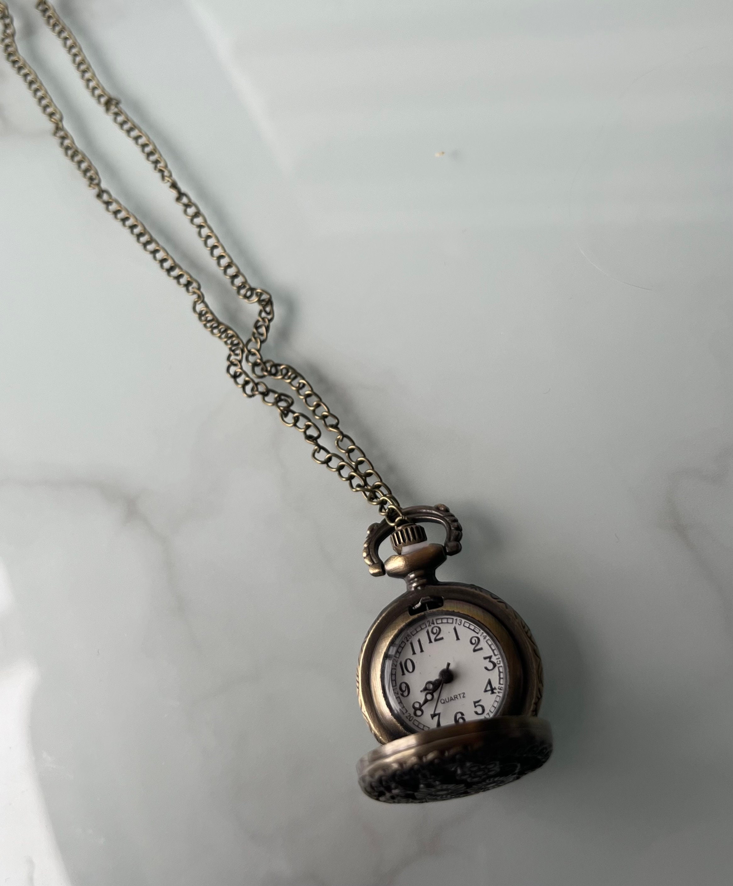 Working Clock Necklace Etsy UK