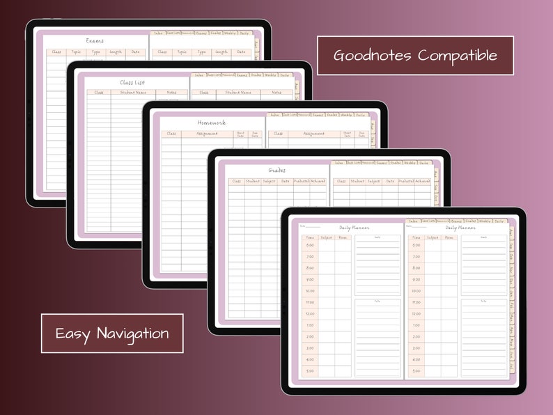 Teacher Planner Bundle Digital Lesson Planner Digital Etsy