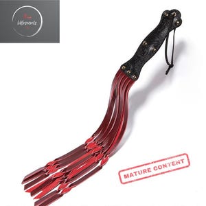 60CM Genuine Leather Flogger | Rivet Handle Crop | Equestrian Riding Whip | Bondage Spanking Paddle | Durable Leather Whip