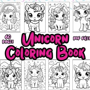 Unicorn Coloring Pages for Kids – 60 Fun Printable Sheets | Instant Download | Cute Fantasy Creatures