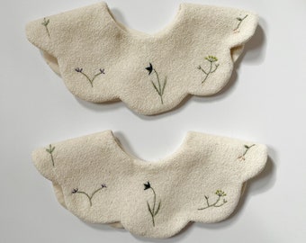 petal bib -botanical embroidery-