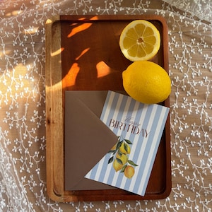 Lemon Birthday Card "Happy Birthday" | Mediterranean Postcard | Sustainable 300g Recycled Matte Paper | Summery image 3
