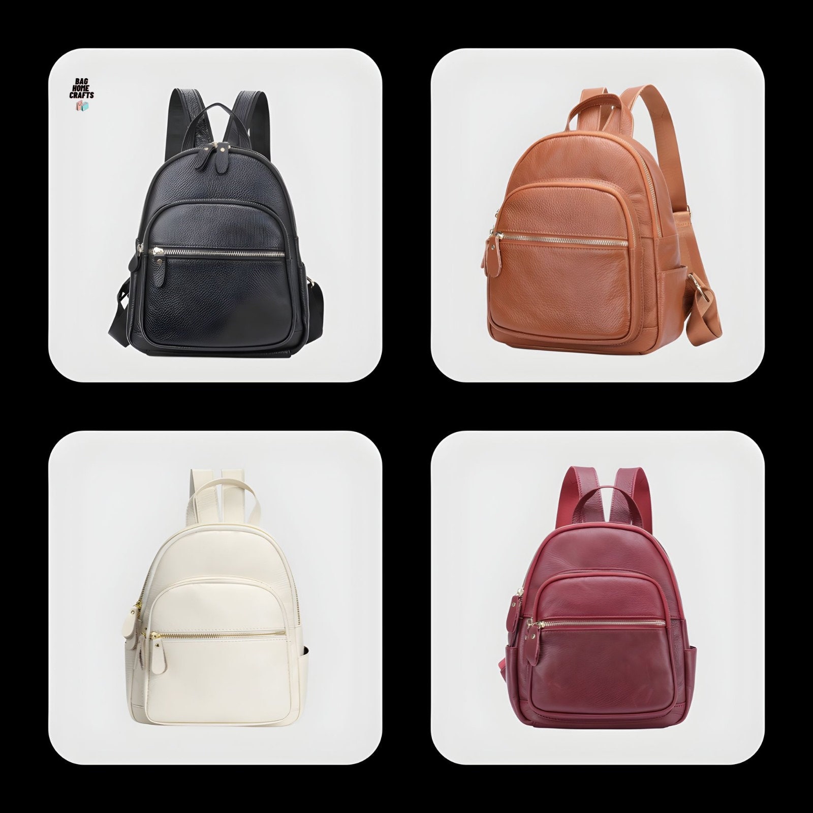 Leather Backpack, Women's Leather Bag, Accessories for Females, School