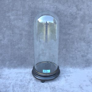 Antique French Glass Cloche Dome: Victorian Bell Jar Display (13.39 x 5.31&quot;)
