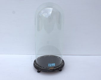 Antieke ronde glazen stolp globe handgeblazen 39x16,5 Victoriaanse tijdperk interieurdecoratie cadeau haar hem display verzamelobject uniek