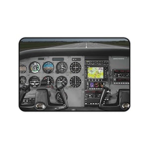 Cessna 172 Cockpit Desk Mat - Aviator's Workspace, Aircraft Controls, 18x31 Inches, Pilot Gift, Vintage Aviation Decor