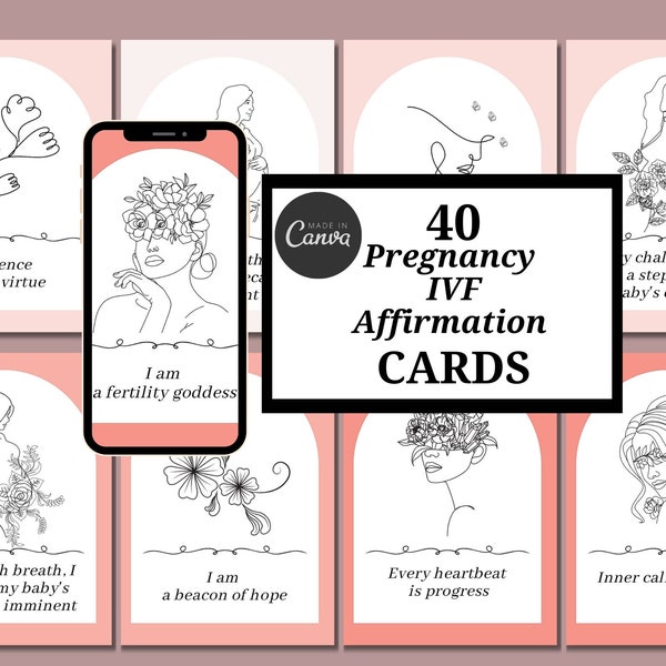 IVF Success with 40 Printable Pregnancy Affirmation Cards - Positive Support for a Calm Journey