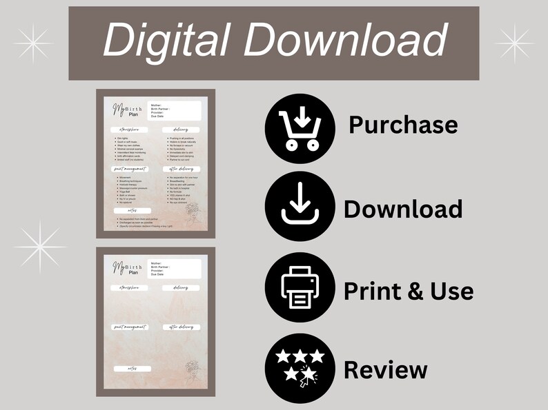 Editable And Printable Birthing Plan Template Pregnancy Planner For