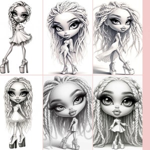 Grayscale Coloring Pages, Collection of Summer Vibe Girls, featuring charming illustrations. Perfect for relaxing and unleashing creativity. Instant download. Ideal for all ages. Enjoy colouring! Printable, Pdf, Coloring book. #grayscalecoloringpage