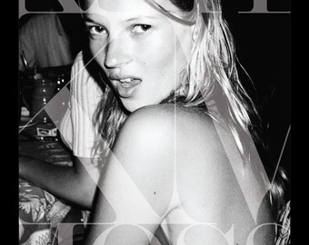 Kate Moss Photo Poster Printable Digital File Download Black White Photography Photograph Top Model Picture High resolution