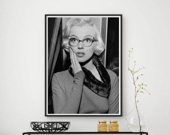 Marilyn Monroe Photo Poster High Resolution Photography Black And White Printable Digital File Instant Download Remastered Restored Actress