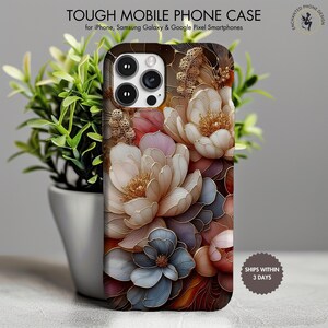 Mother of Pearl Stained Glass Boho Floral Flower Phone Case | iPhone Case | Samsung Galaxy Phone Case | Google Pixel Phone Case | #X16