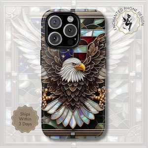 アメリカの白頭ワシの携帯電話ケース、愛国的なアメリカデザイン、iPhone、Samsung、Galaxy、Google Pixel用の独立記念日ギフト、自由と誇りのカバー | X144