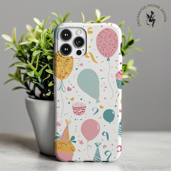 Enchanted Birthday Balloons Confetti Phone Case | Gift for Her | iPhone Case | Galaxy Phone Case | Google Pixel Phone Case | Tough Case 232