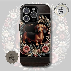 Dachshund Dog Phone Case, Cute Sausage Dog Design, Gift for Her, Dog Lover, Dog Mom | iPhone, Samsung Galaxy, Google Pixel Cover | X119