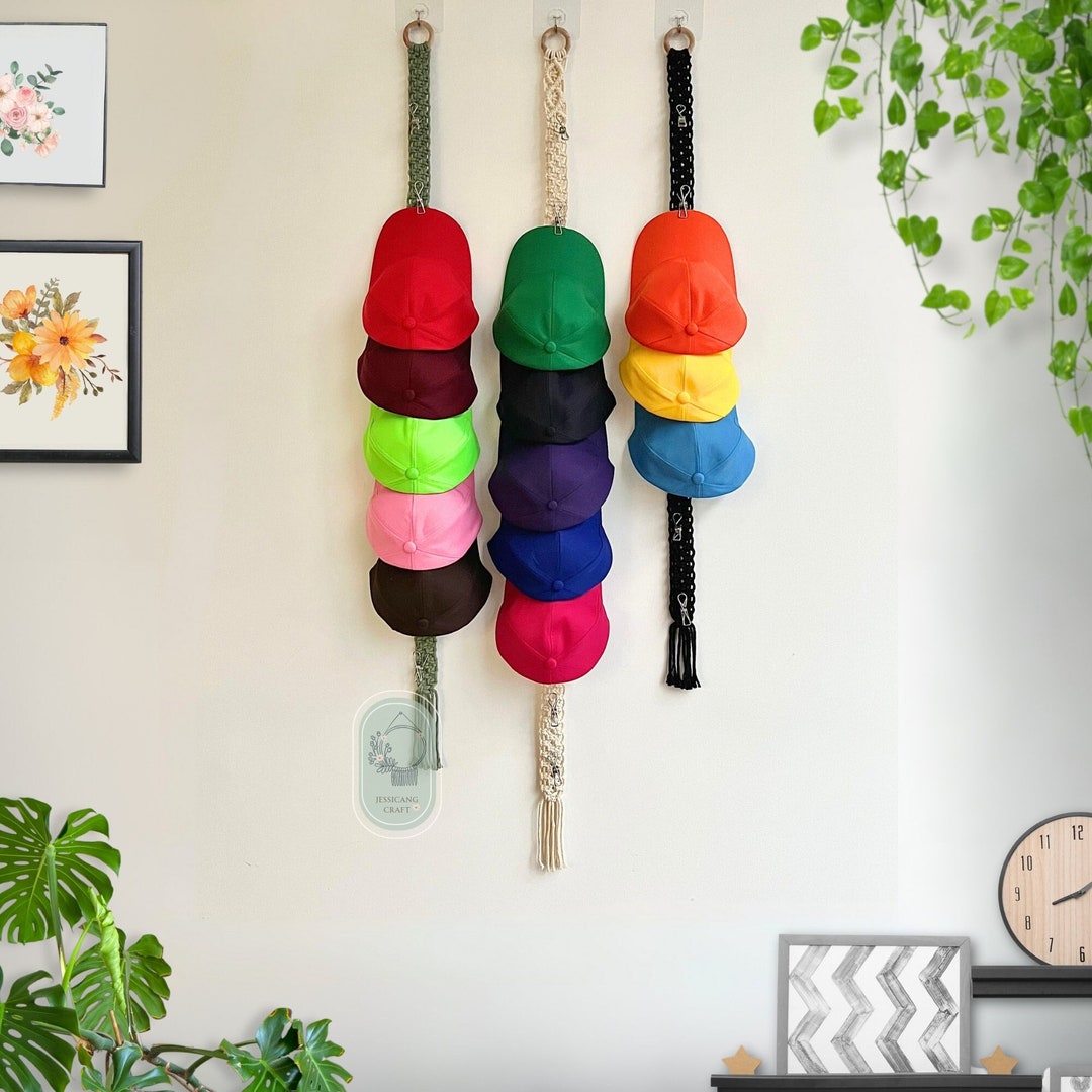 Baseball Hat Rack, Macrame Cap Rack, Macrame Hat Hanger, Cap Hanger for ...