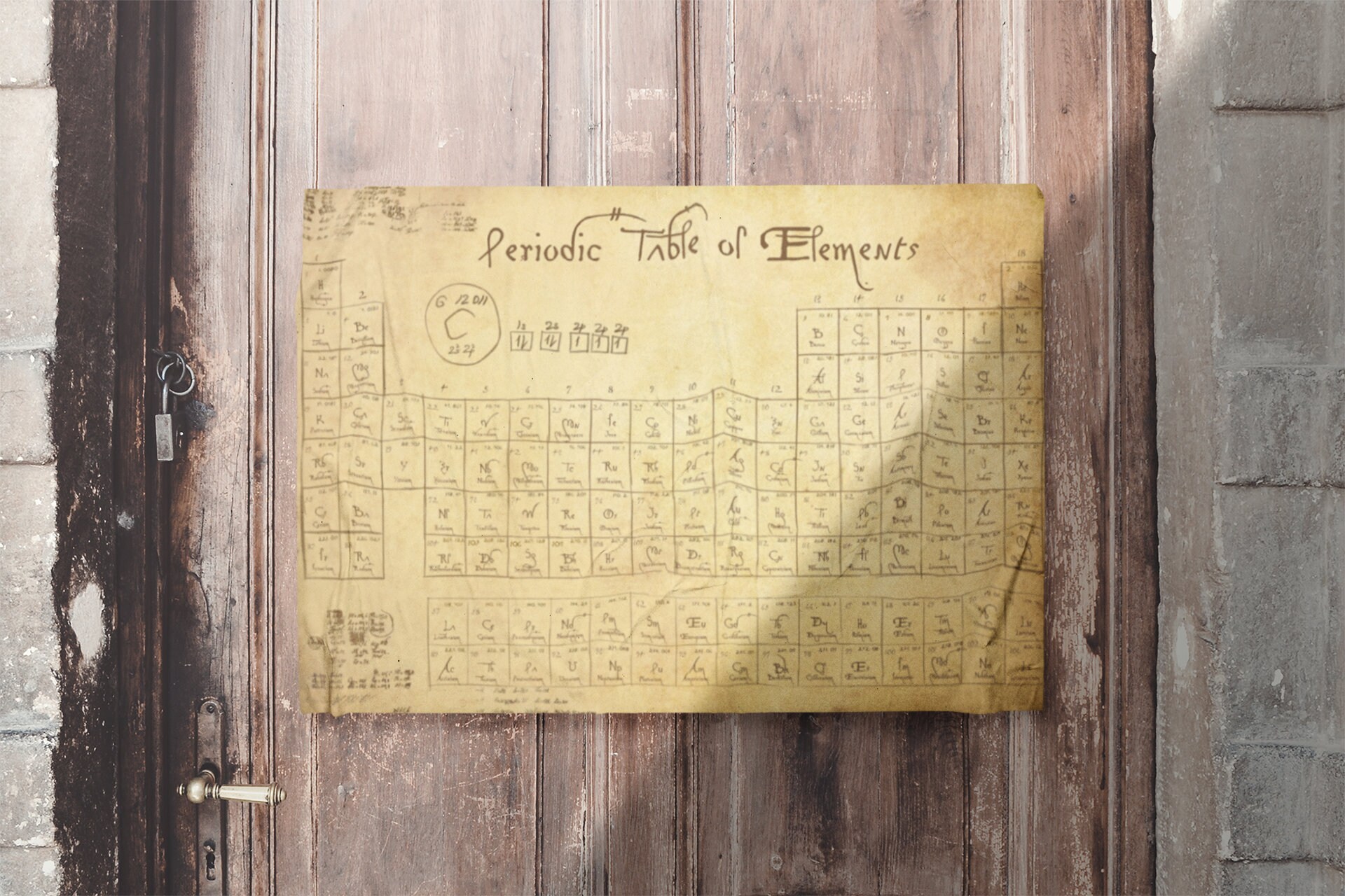 Periodic Table of Elements Poster in Leonardo Da Vinci Style, Periodic ...