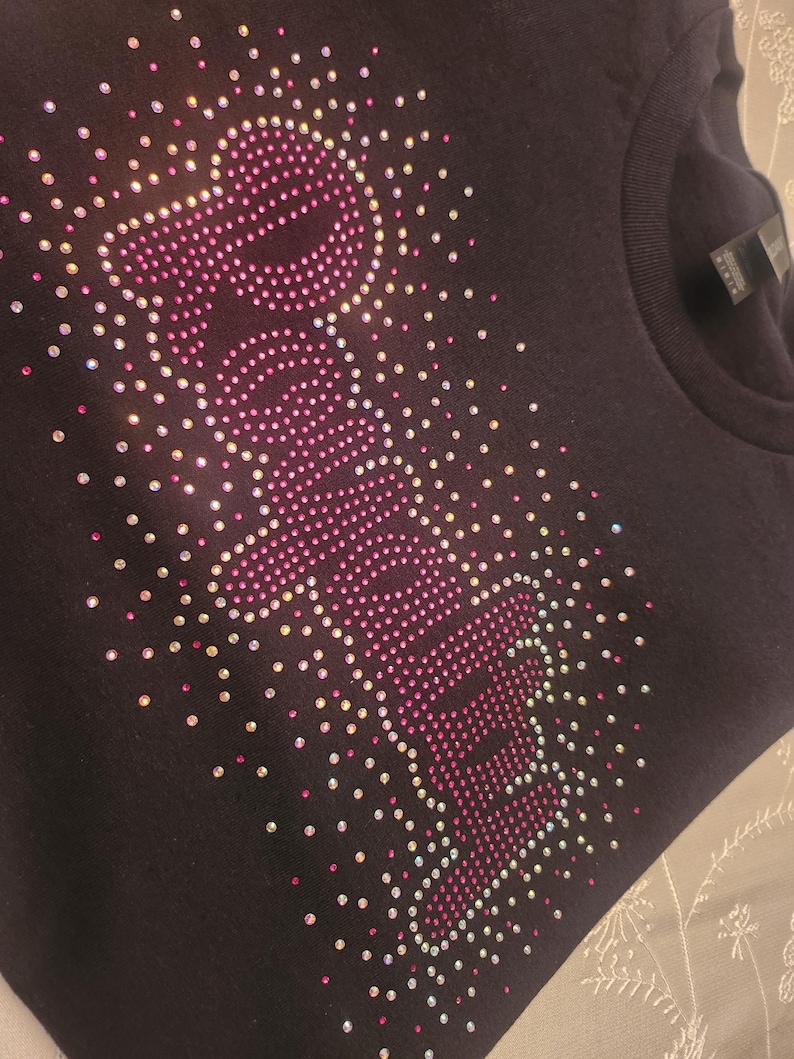 Rhinestone Sparkle Custom Shirts| Hoodie, Crewneck, T-shirt| Sports ...