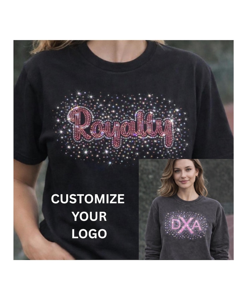 Rhinestone Sparkle Custom Shirts| Hoodie, Crewneck, T-shirt| Sports ...