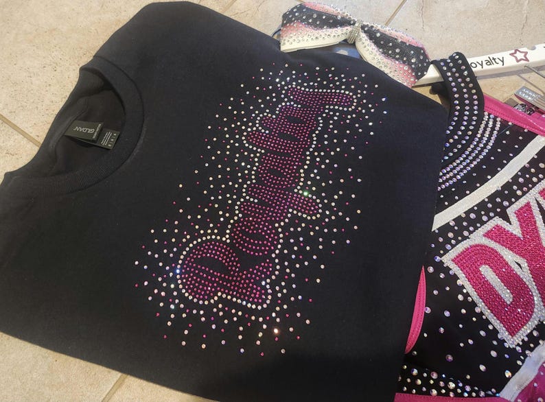 Rhinestone Sparkle Custom Shirts| Hoodie, Crewneck, T-shirt| Sports ...