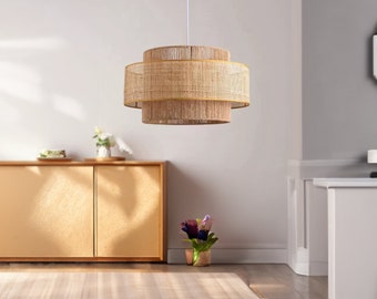 Rotan hanglamp moderne kroonluchter uit het midden van de eeuw hanglamp kamerdecor esthetisch