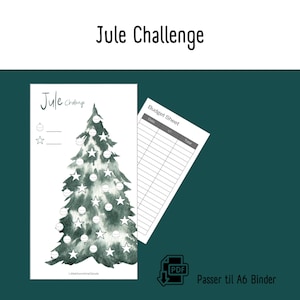 Jule Spare Challenge | Printbar Dansk A6 PDF Download til Cash Stuffing | Budget Binder | Digital Opsparing