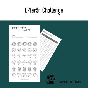 Efterår Spare Challenge | Printbar Dansk A6 PDF Download til Cash Stuffing | Budget Binder | Digital Opsparing
