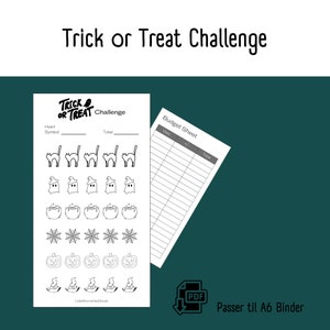 Halloween Spare Challenge | Printbar Dansk A6 PDF Download til Cash Stuffing | Budget Binder | Digital Opsparing