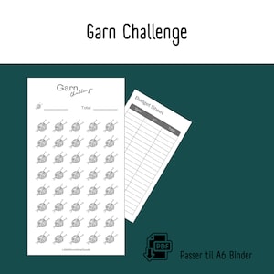 Garn Spare Challenge | Printbar Dansk A6 PDF Download til Cash Stuffing | Budget Binder | Digital Opsparing
