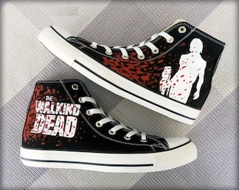 The Walking Dead Daryl Hand Painted Sneakers Shoes Custom Painted Shoes