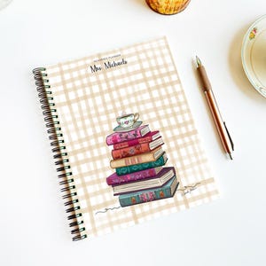 Academic TEACHER Planner Personalized – Handmade, Teacup Books, Planner for Teacher, Dated 2025-2026 School Planner, Custom Gift for Teacher