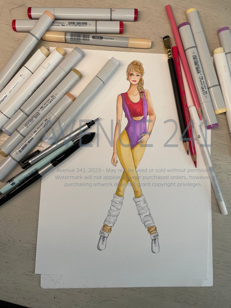 1980s Fashion Illustration Prints 80s Fashion Illustration Print 1980s