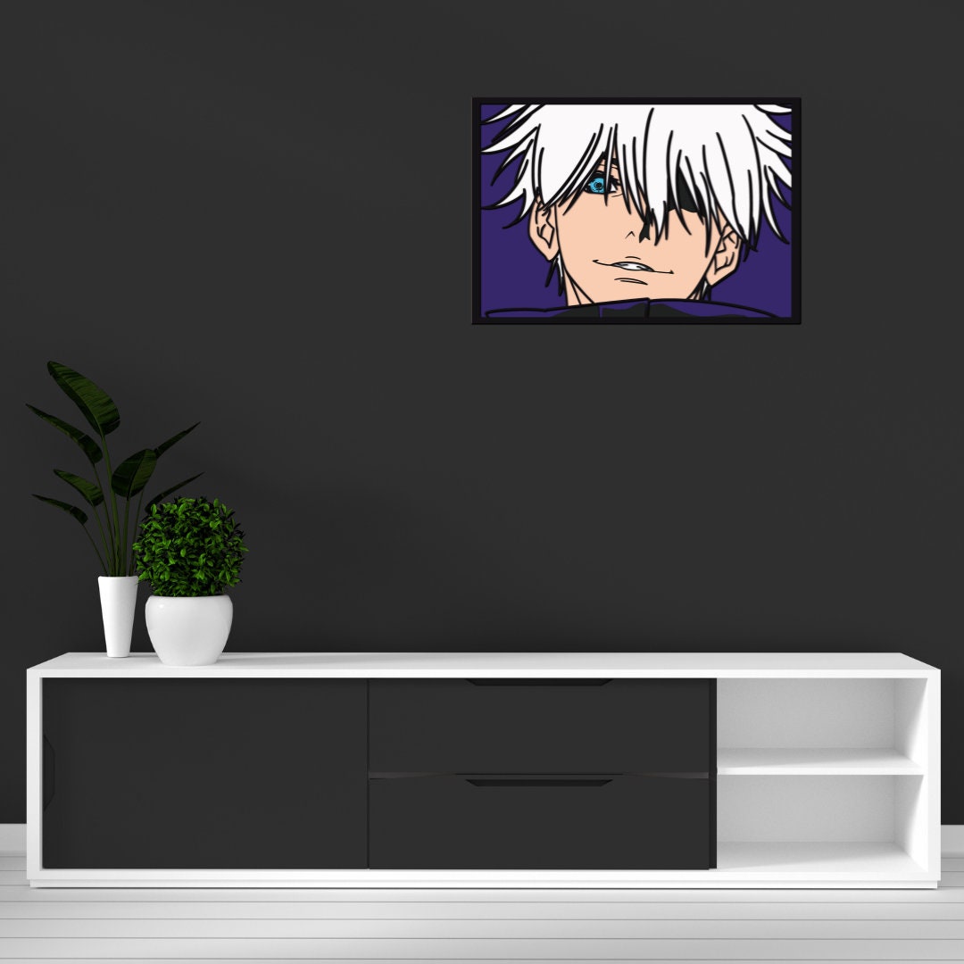 Poly Vector Gojo Anime Gojo SVG Vector 8 Layers J.uj.utsu K.ai.se.n Layered Design File ...