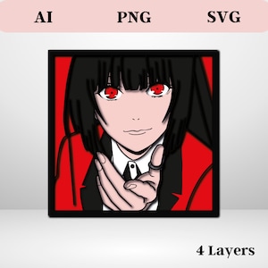 Maestra del Gioco SVG, file di taglio personaggio anime compensato, Quadro 3D mandala vettoriale, Design a Livelli Anime, Christmas gift