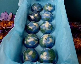 « You Make My World Go Round », Fond de cire de terre personnalisé (paquet de 10 parfumés au lotus bleu), cadeau d'astronomie planétaire, parfum relaxant longue durée