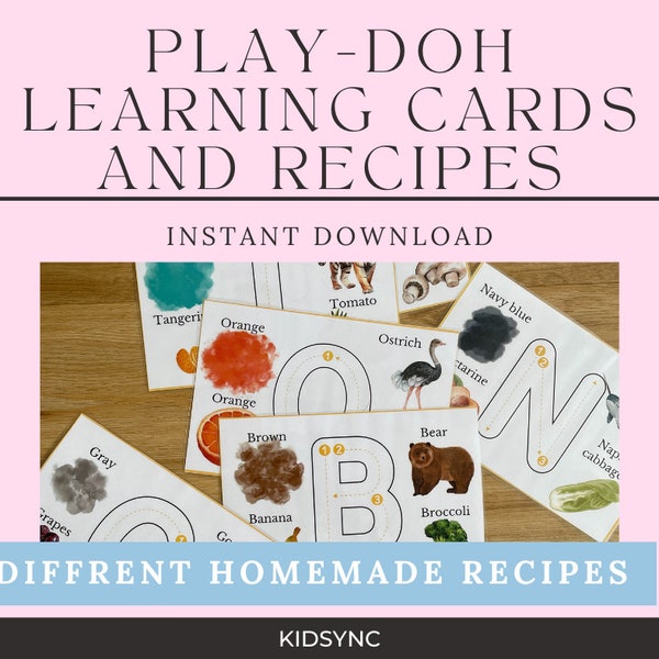 Play-Doh Learning Cards Homemade Play Dough Alphabet Learning Numbers Learning Shapes DIY PlayDoh Recipes