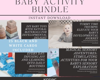 Infant Sensory Activity Bundle, Baby Activity Ideas, Newborn Sensory Toys, Black and White Sensory Cards, Infant Sensory Toys