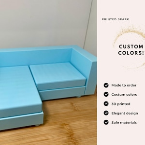 1:6 Maßstab Miniatur Sofa - Individuell 3D gedruckte Couch - handgefertigt für Dioramen, Display und Sammlerstücke