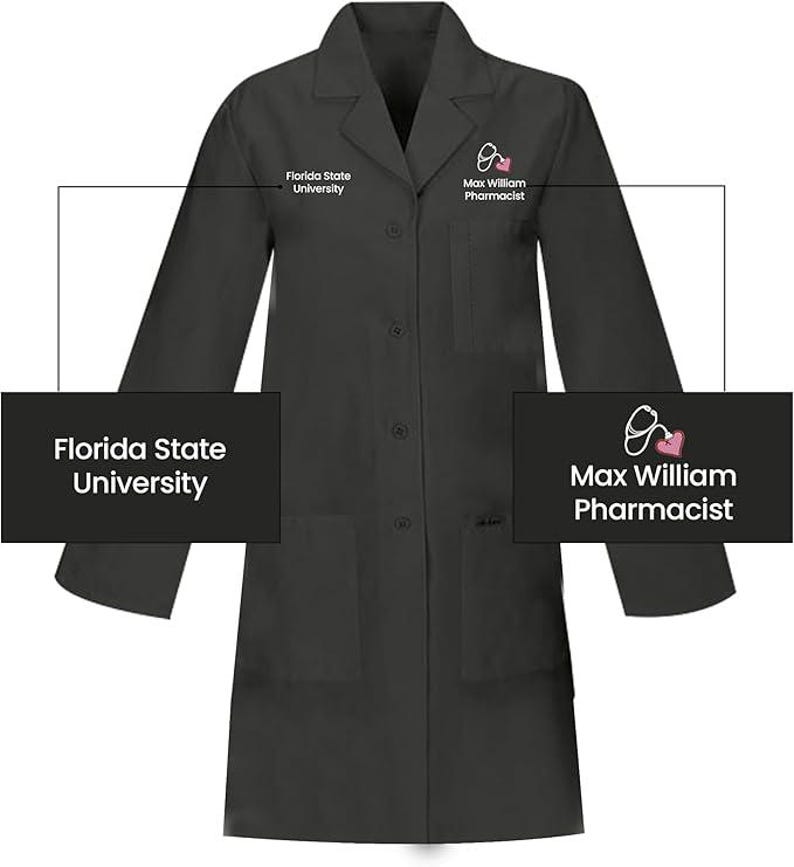 Custom Lab Suit Custom Embroidered 40