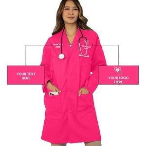 Bata de laboratorio unisex bordada – HEEDFIT de polialgodón / 1501