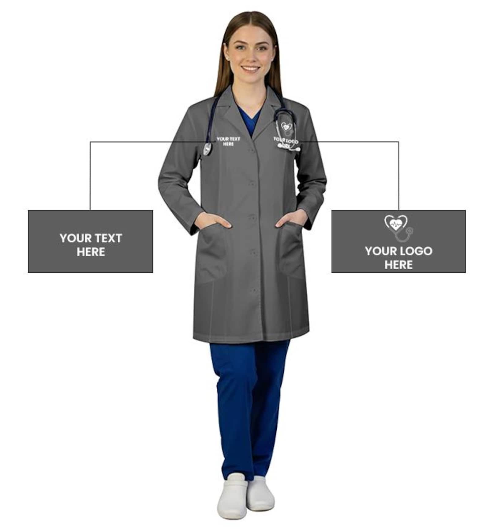 Embroidered Lab Coat Examples Custom Embroidered Women's Lab Coat, Poly-cotton Blend, Medical Apparel ...
